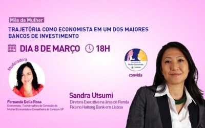 Primeira live do Mês da Mulher acontece nesta quarta (8) com Economista Sandra Utsumi