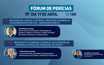 Corecon-SP promove Fórum de Perícias sobre Recuperação Judicial e Workshop de Economia e Finanças