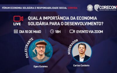 Corecon-SP promove live sobre Economia Solidária: ideias e ações que gravitam ao redor da noção de solidariedade