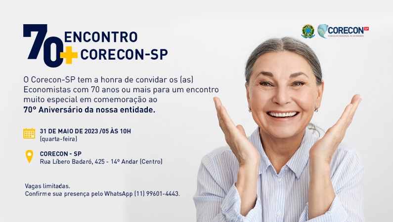 Corecon-SP promove encontro entre Economistas com 70 anos ou mais em comemoração ao 70º aniversário da entidade