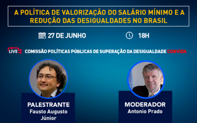 No dia 27 de junho, às 18h, o Corecon-SP tem o prazer de receber para uma live o diretor técnico do DIEESE, Fausto Augusto Junior