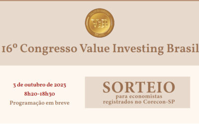 Corecon-SP sorteia cortesias para o 16° Congresso Value Investing