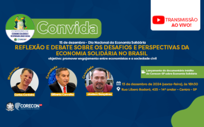 Corecon-SP celebrará o Dia Nacional da Economia Solidária com um debate sobre os desafios e as perspectivas
