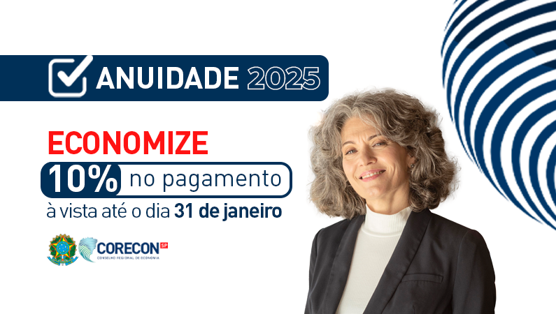 Anuidade 2025: pague até o dia 31 de janeiro e aproveite 10% de desconto no pagamento à vista