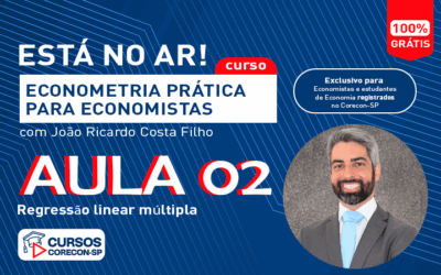 Curso Econometria Prática para Economistas: já está no ar, na Plataforma de Educação Continuada do Corecon-SP, a aula 2!