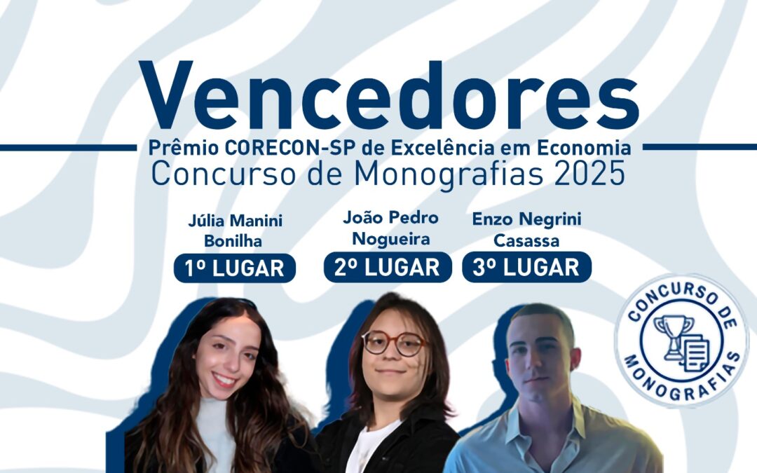 O Corecon-SP divulgou os vencedores do Concurso de Monografias 2025
