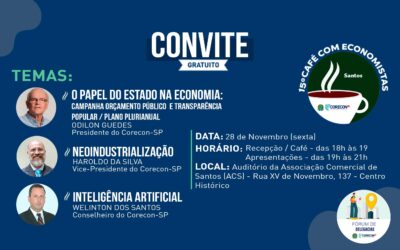 Corecon-SP convida para a edição do “Café com Economistas” em Santos!