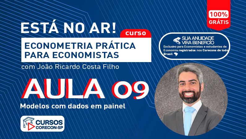 O curso “Econometria Prática para Economistas” chega à sua nona aula!