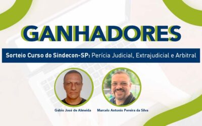 Ganhadores do sorteio do novo curso do Sindecon-SP sobre “Perícia Judicial, Extrajudicial e Arbitral”