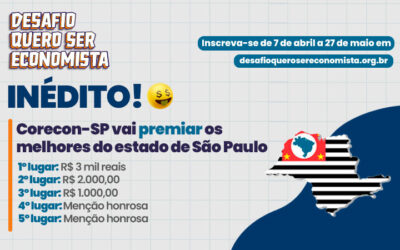 Desafio Quero Ser Economista: Corecon-SP anuncia premiação para estudantes de São Paulo
