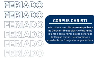Comunicado sobre o feriado de Corpus Christi nos dias 4 e 5 de junho