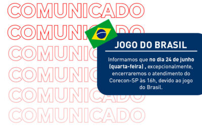 Comunicado de atendimento nesta quarta-feira devido ao jogo do Brasil