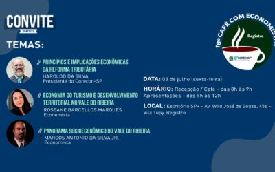 Economistas de Registro e região: vem aí o Café com Economistas do Corecon-SP