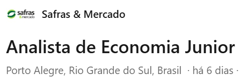 vaga clt - fora de sp