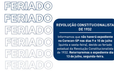 Comunicado sobre o funcionamento do Corecon-SP no feriado do dia 9 de julho